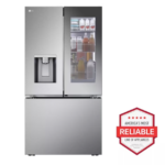 LG 26 cu. ft. Counter-Depth MAX French Door Refrigerator w/ Mirrored Instaview & 4 types of ice, PrintProof Stainless Steel